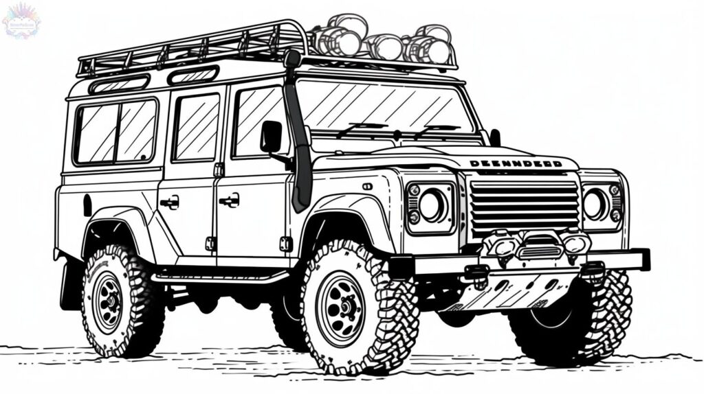 Automóvil Para Colorear Land Rover Defender 110