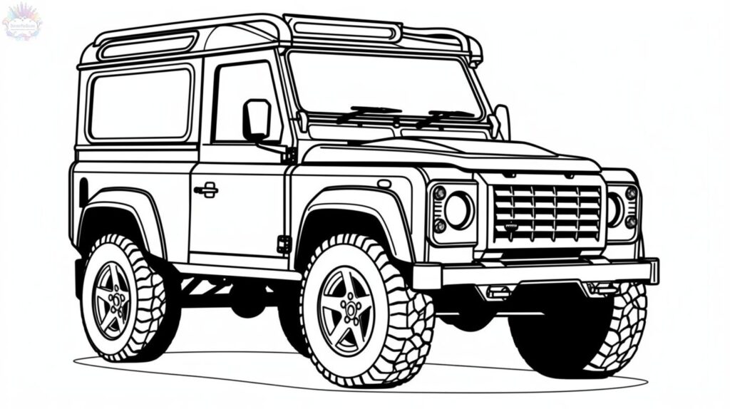 Automóvil Para Colorear Land Rover Defender 90