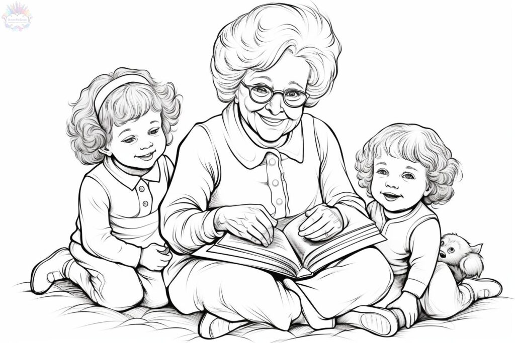 Dibujos de Abuela Para Colorear