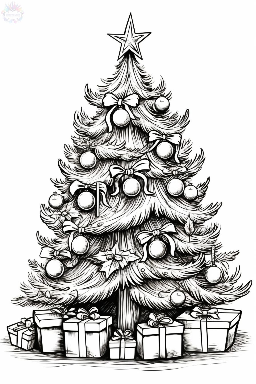 Árbol de Navidad Para Colorear