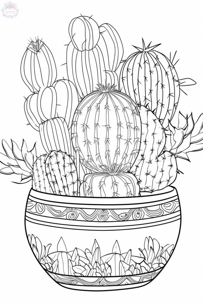Dibujos de Cactus Para Colorear
