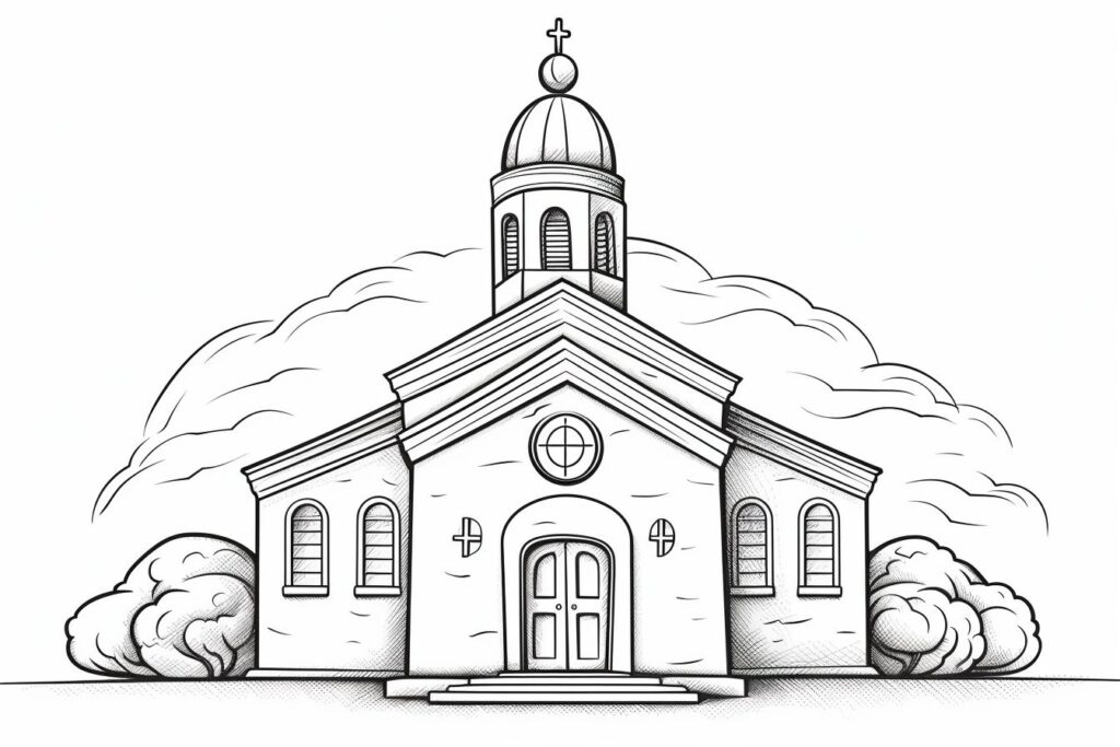 Dibujos de Iglesia Para Colorear