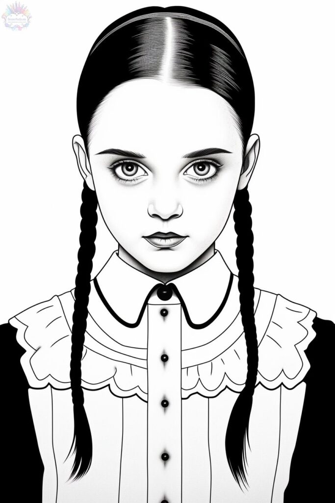 Dibujos de Miércoles Addams Para Colorear 