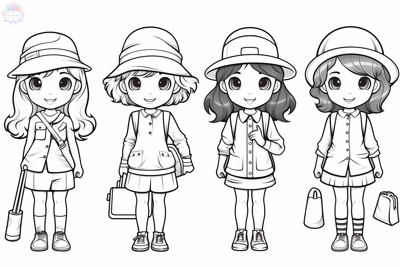 Dibujo de dos niñas jugando juntas.