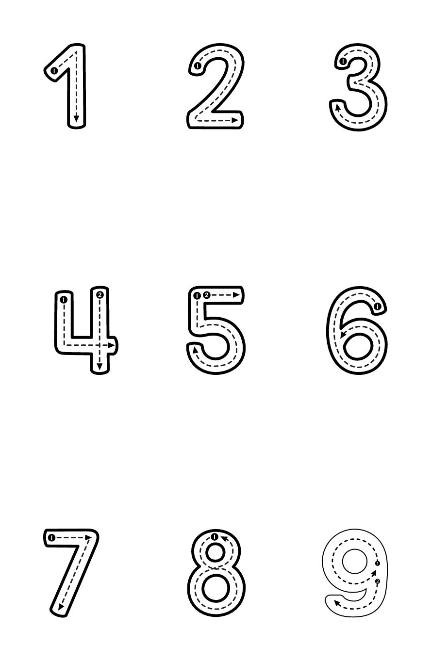 Los Números para Colorear  Números para imprimir y colorear