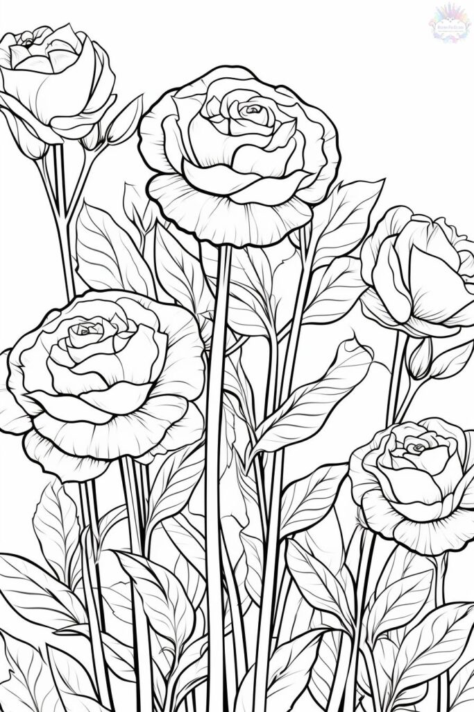 Dibujos de Rosa Para Colorear