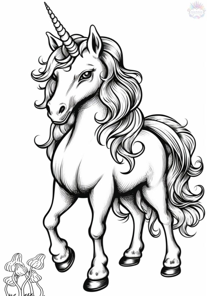 Dibujo de pastel de unicornio para colorear