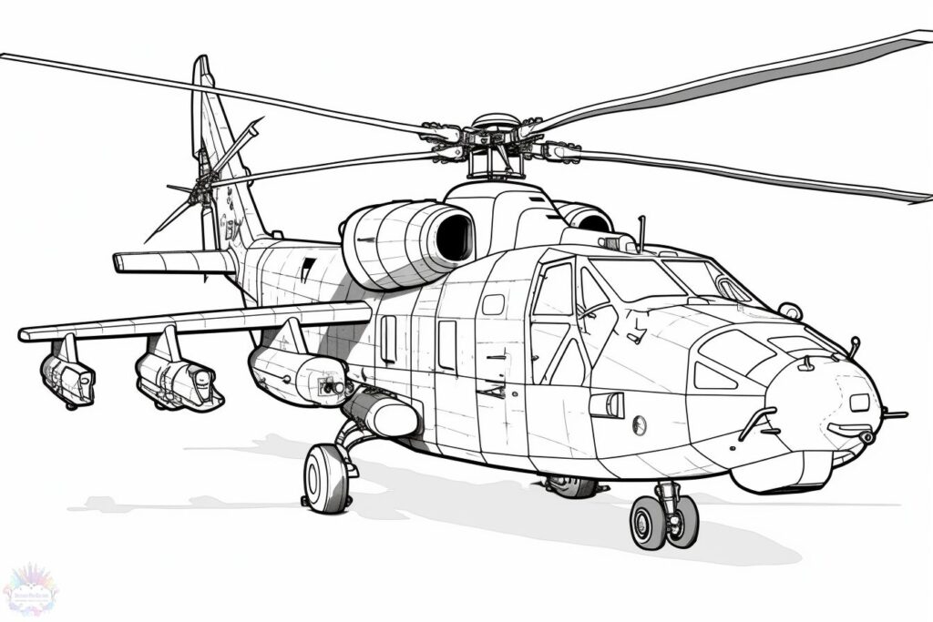 Helicóptero Para Colorear