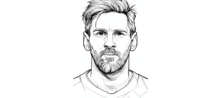 Messi Para Colorear