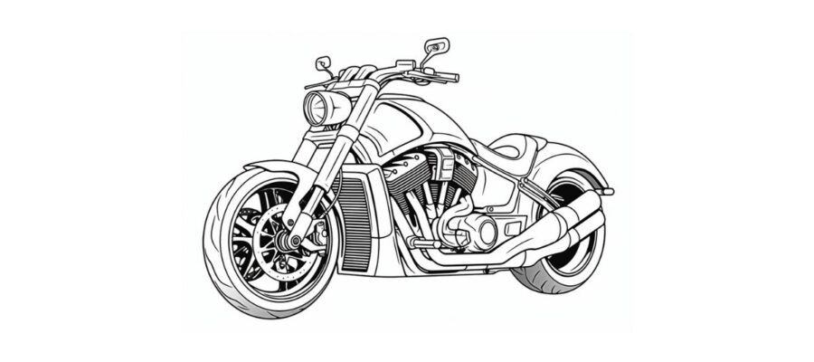 Motocicleta Para Colorear