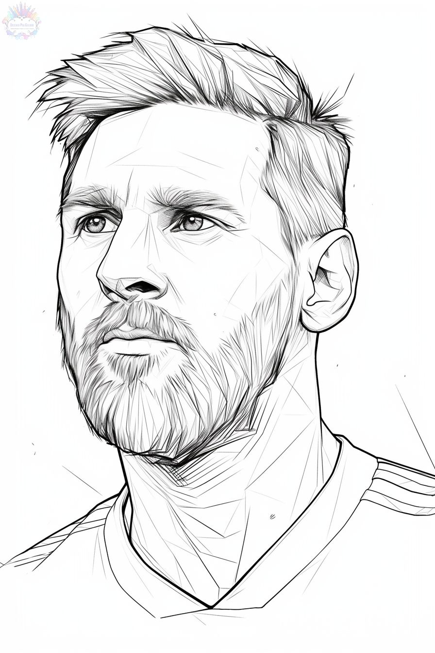 dibujos de messi para colorear